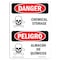 Signmission Safety Sign, OSHA Danger, 10" Height, Chemical Storage Bilingual Spanish OS-DS-D-710-VS-1723 - alternate 1